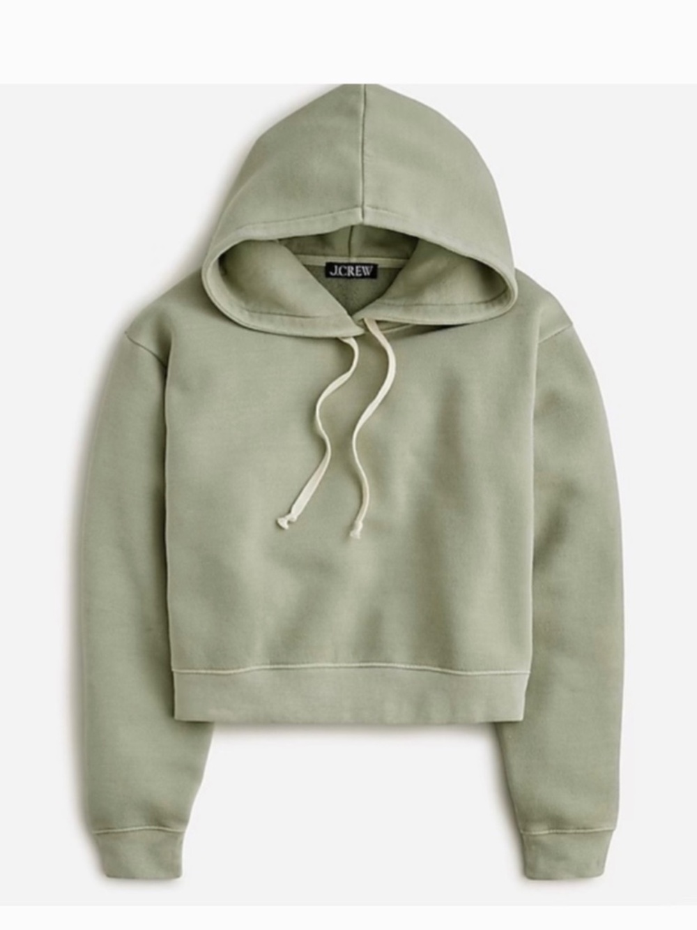 NWT J. Crew Heritage fleece cropped hoodie size S in Pale Surplus